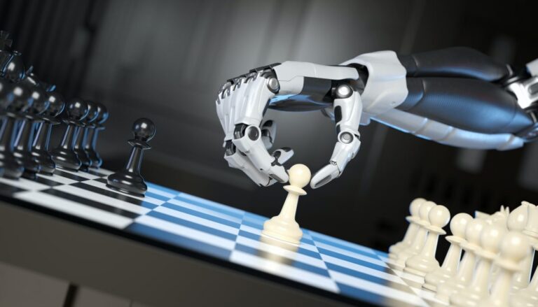 robot-s-hand-moving-a-pawn